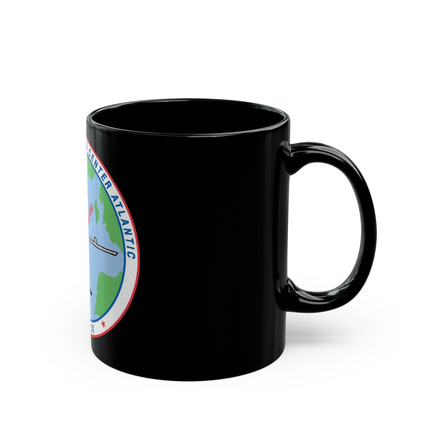 Fleet Combat Trng Ctr Atlantic Dam Neck (U.S. Navy) Black Coffee Mug-The Sticker Space