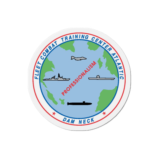 Fleet Combat Trng Ctr Atlantic Dam Neck (U.S. Navy) Die-Cut Magnet-2" x 2"-The Sticker Space