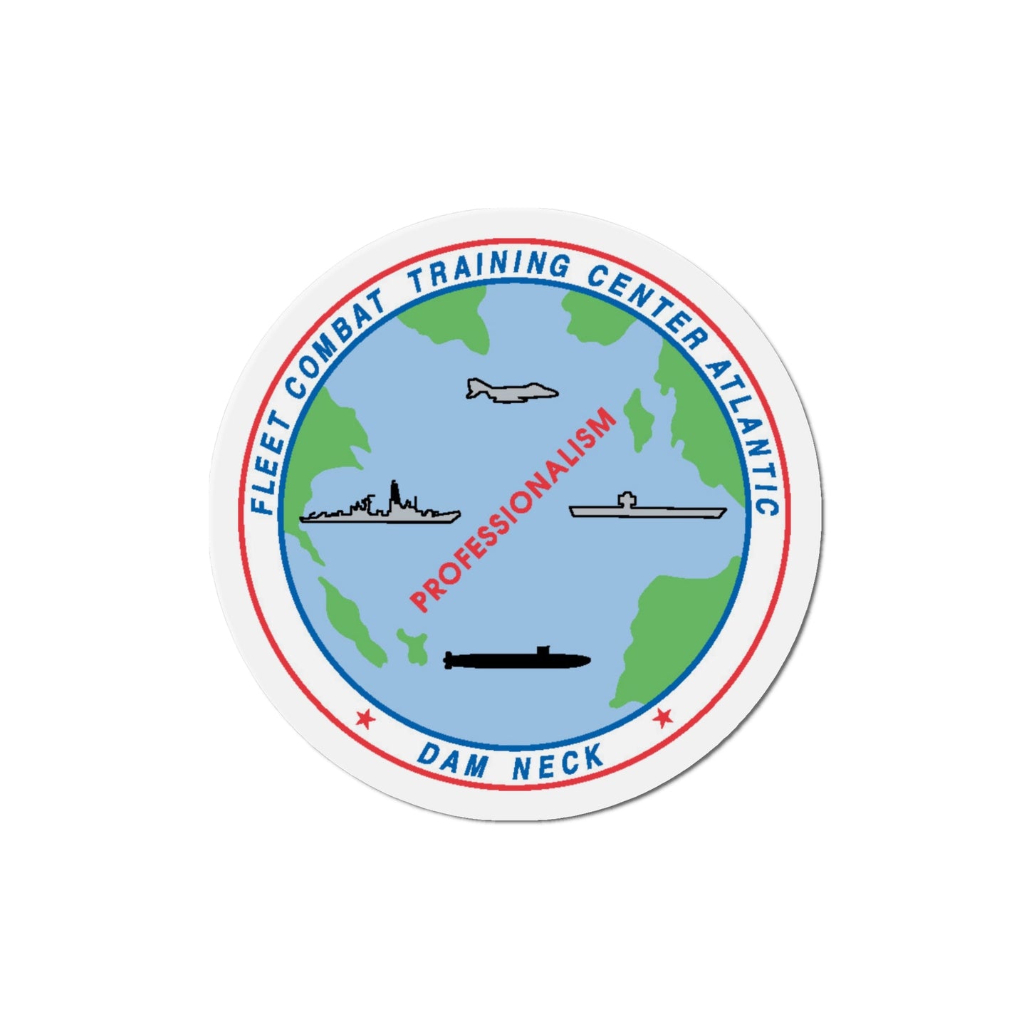 Fleet Combat Trng Ctr Atlantic Dam Neck (U.S. Navy) Die-Cut Magnet-5" x 5"-The Sticker Space