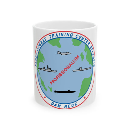 Fleet Combat Trng Ctr Atlantic Dam Neck (U.S. Navy) White Coffee Mug-11oz-The Sticker Space