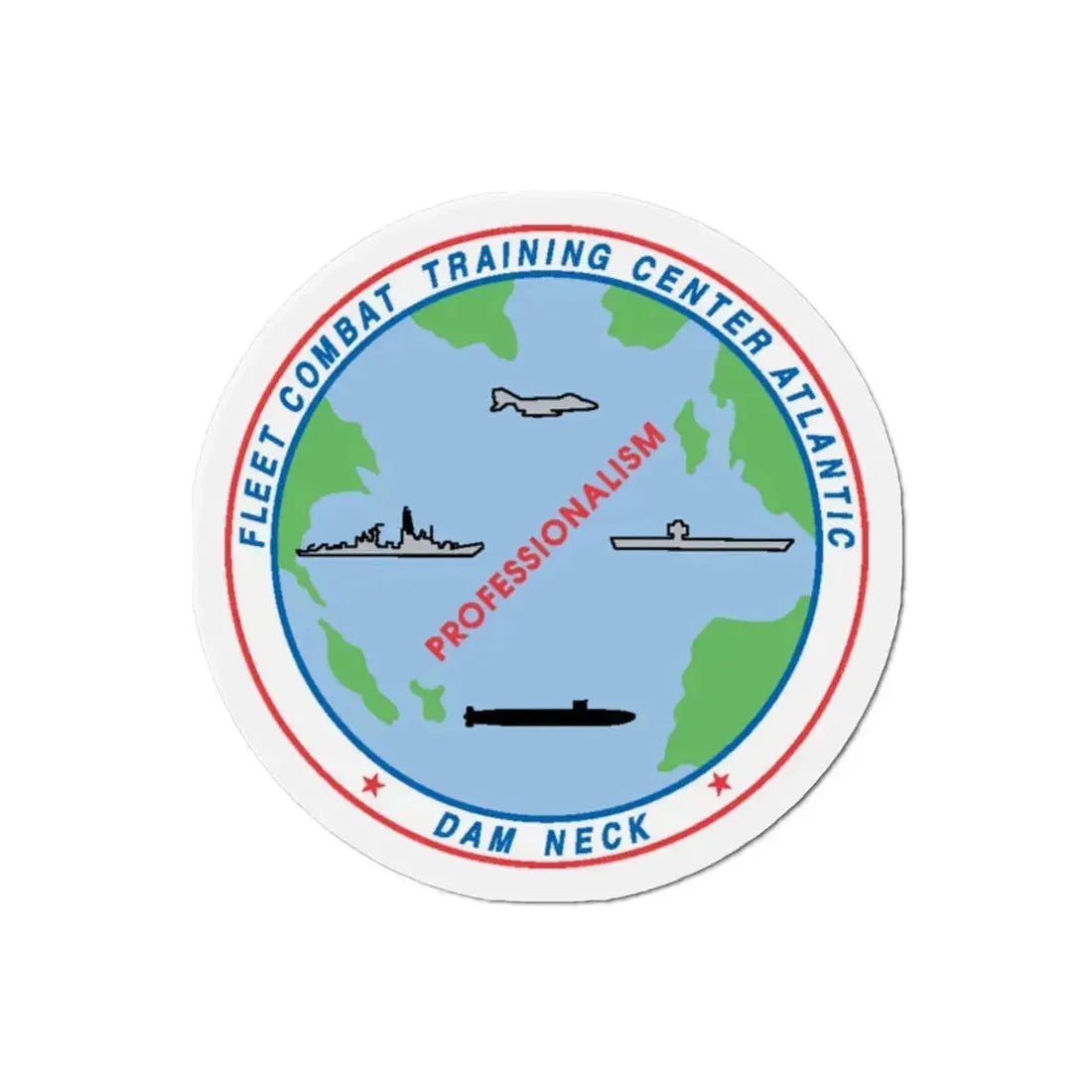 Fleet Combat Trng Ctr Atlantic Dam Neck (U.S. Navy) Refrigerator Magnet 2 Inch - The Sticker Space