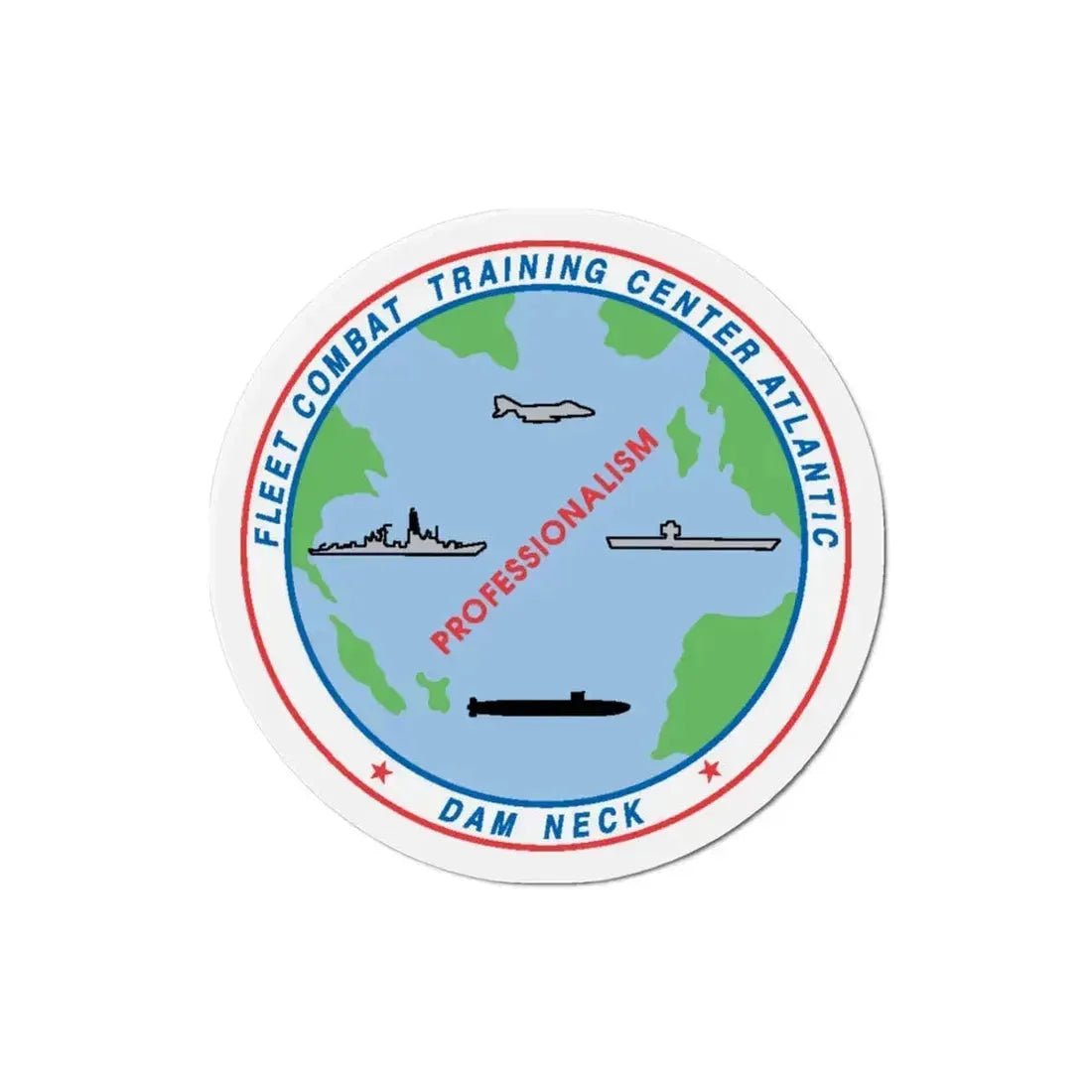 Fleet Combat Trng Ctr Atlantic Dam Neck (U.S. Navy) Refrigerator Magnet 3 Inch - The Sticker Space