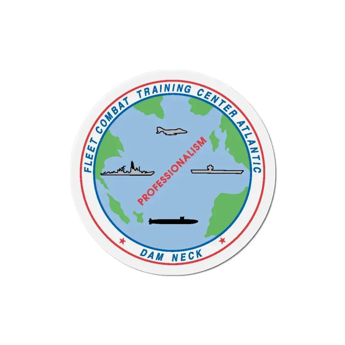 Fleet Combat Trng Ctr Atlantic Dam Neck (U.S. Navy) Refrigerator Magnet 5 Inch - The Sticker Space