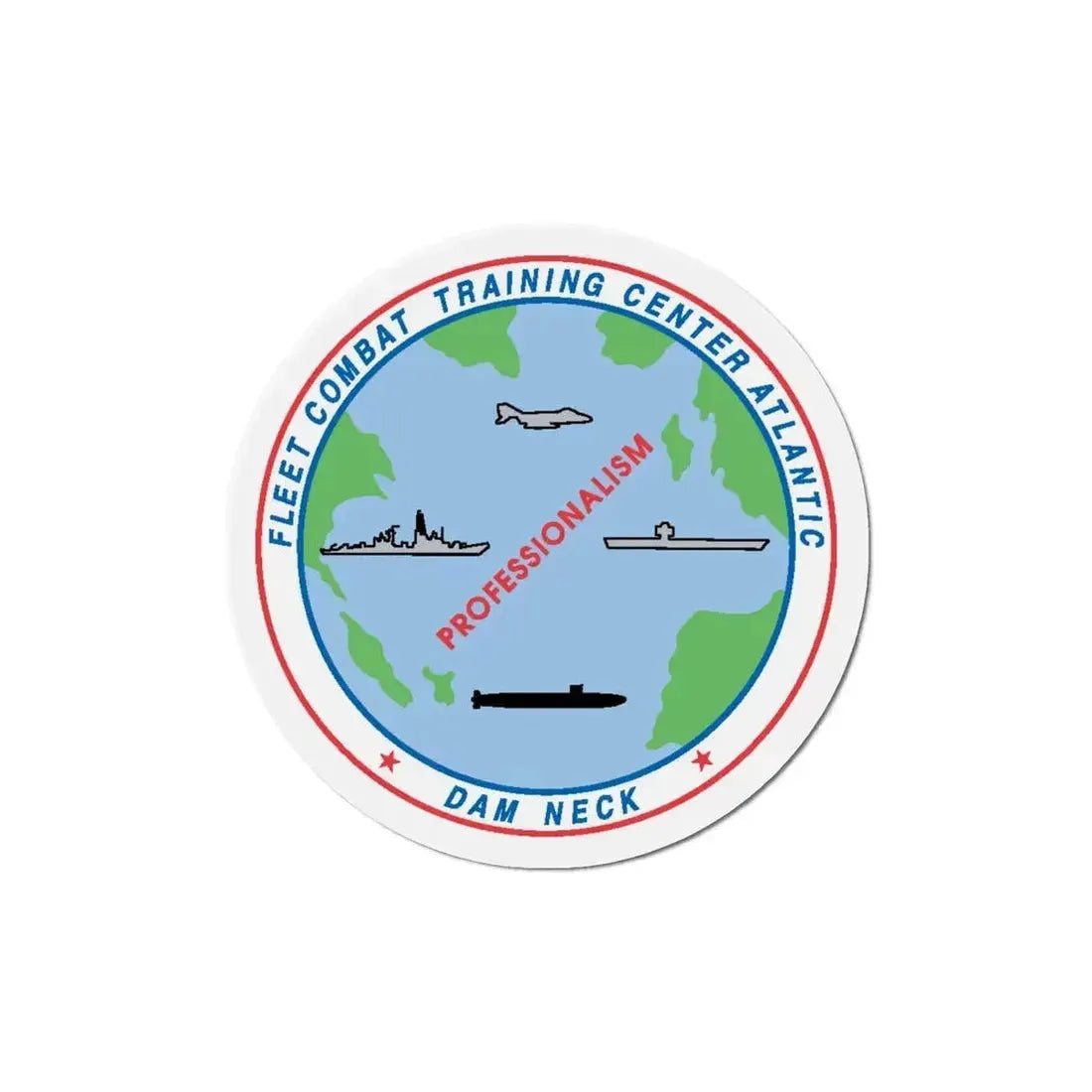 Fleet Combat Trng Ctr Atlantic Dam Neck (U.S. Navy) Refrigerator Magnet - The Sticker Space