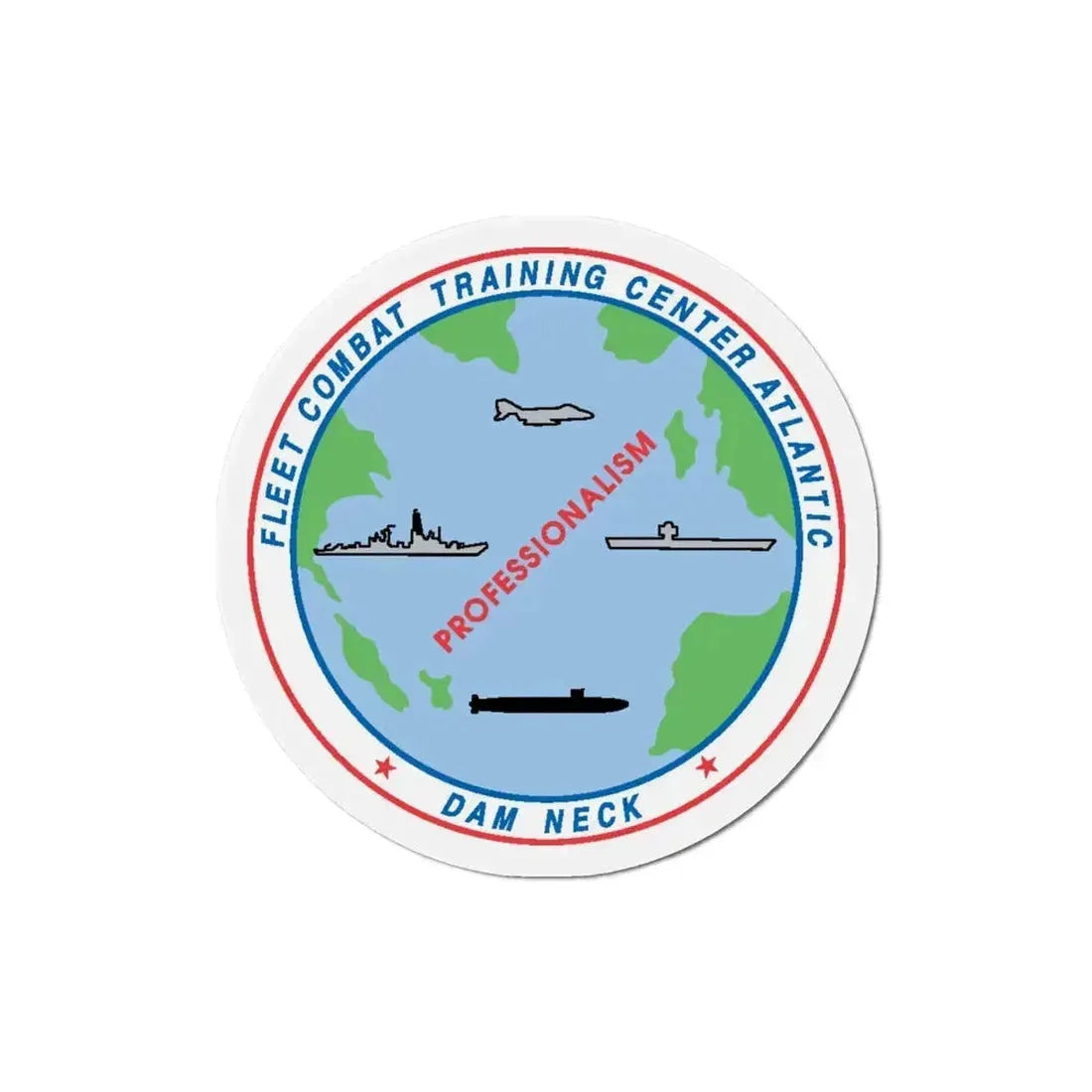 Fleet Combat Trng Ctr Atlantic Dam Neck (U.S. Navy) Refrigerator Magnet - The Sticker Space