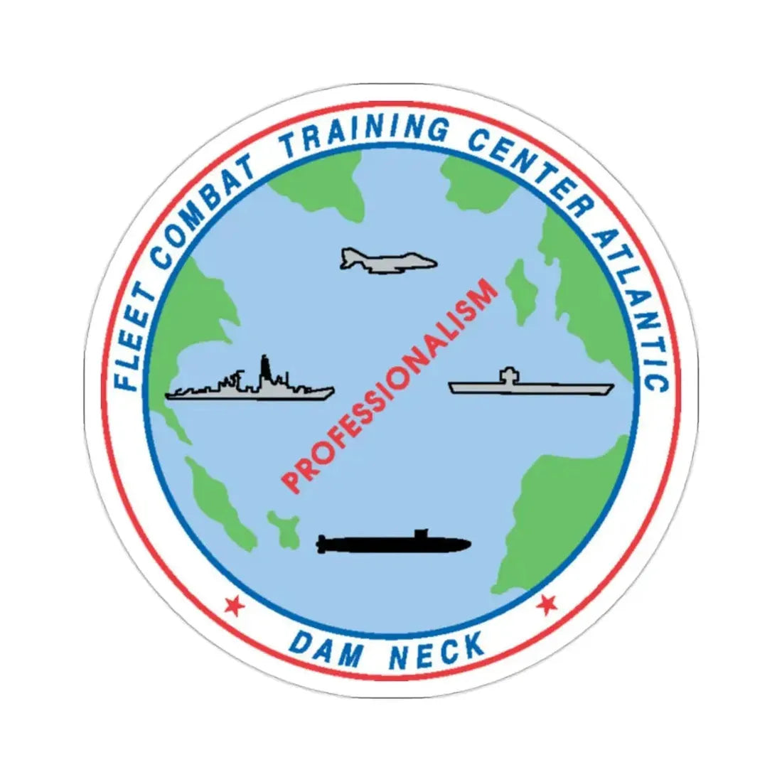 Fleet Combat Trng Ctr Atlantic Dam Neck (U.S. Navy) STICKER Vinyl Die-Cut Decal 2 Inch - The Sticker Space