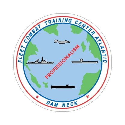 Fleet Combat Trng Ctr Atlantic Dam Neck (U.S. Navy) STICKER Vinyl Die-Cut Decal 4 Inch - The Sticker Space