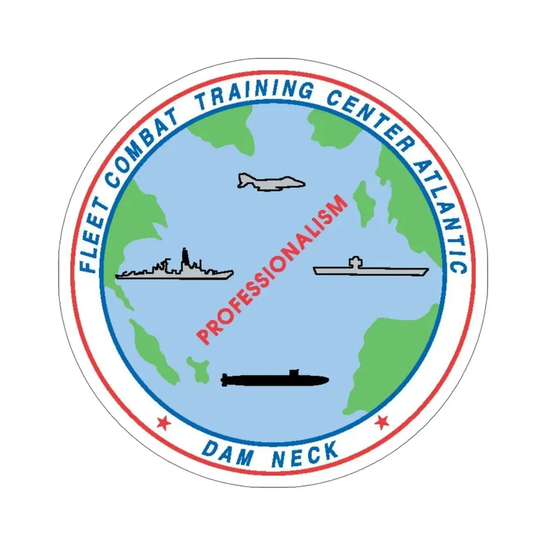 Fleet Combat Trng Ctr Atlantic Dam Neck (U.S. Navy) STICKER Vinyl Die-Cut Decal 5 Inch - The Sticker Space