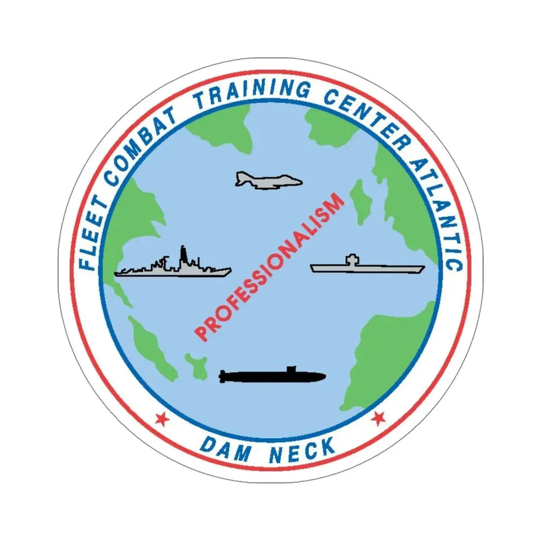 Fleet Combat Trng Ctr Atlantic Dam Neck (U.S. Navy) STICKER Vinyl Die-Cut Decal 6 Inch - The Sticker Space