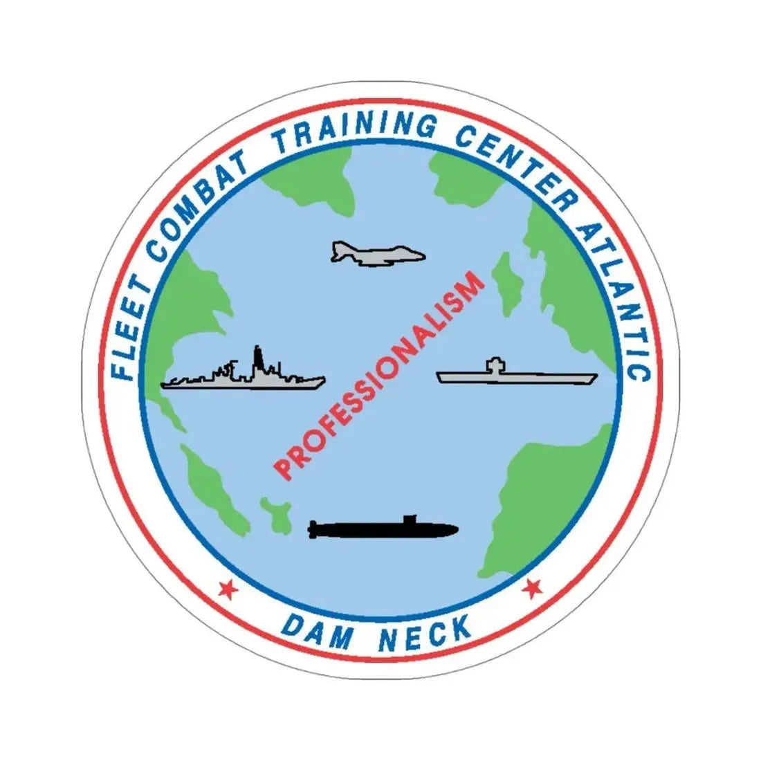 Fleet Combat Trng Ctr Atlantic Dam Neck (U.S. Navy) STICKER Vinyl Die-Cut Decal - The Sticker Space