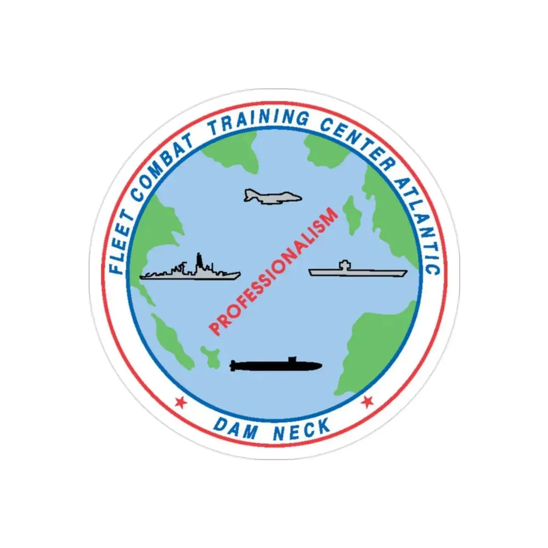 Fleet Combat Trng Ctr Atlantic Dam Neck (U.S. Navy) Transparent STICKER Die-Cut Vinyl Decal 2 Inch Transparent - The Sticker Space