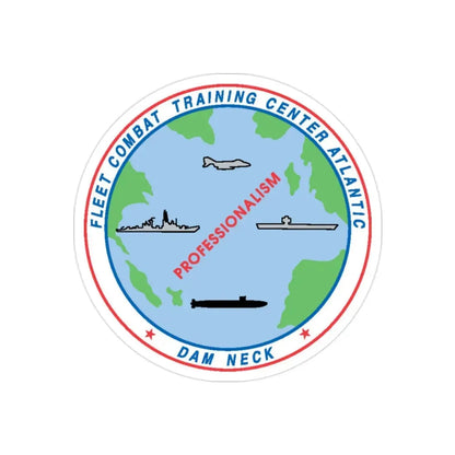 Fleet Combat Trng Ctr Atlantic Dam Neck (U.S. Navy) Transparent STICKER Die-Cut Vinyl Decal 2 Inch Transparent - The Sticker Space