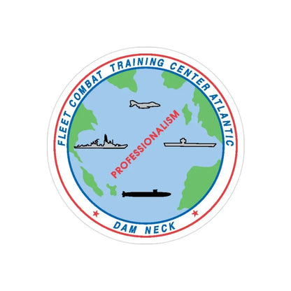 Fleet Combat Trng Ctr Atlantic Dam Neck (U.S. Navy) Transparent STICKER Die-Cut Vinyl Decal 3 Inch Transparent - The Sticker Space
