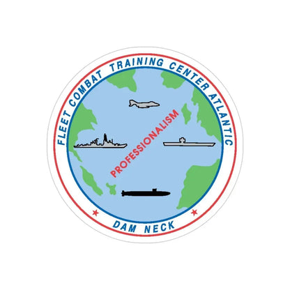 Fleet Combat Trng Ctr Atlantic Dam Neck (U.S. Navy) Transparent STICKER Die-Cut Vinyl Decal 4 Inch Transparent - The Sticker Space