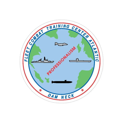 Fleet Combat Trng Ctr Atlantic Dam Neck (U.S. Navy) Transparent STICKER Die-Cut Vinyl Decal 5 Inch Transparent - The Sticker Space