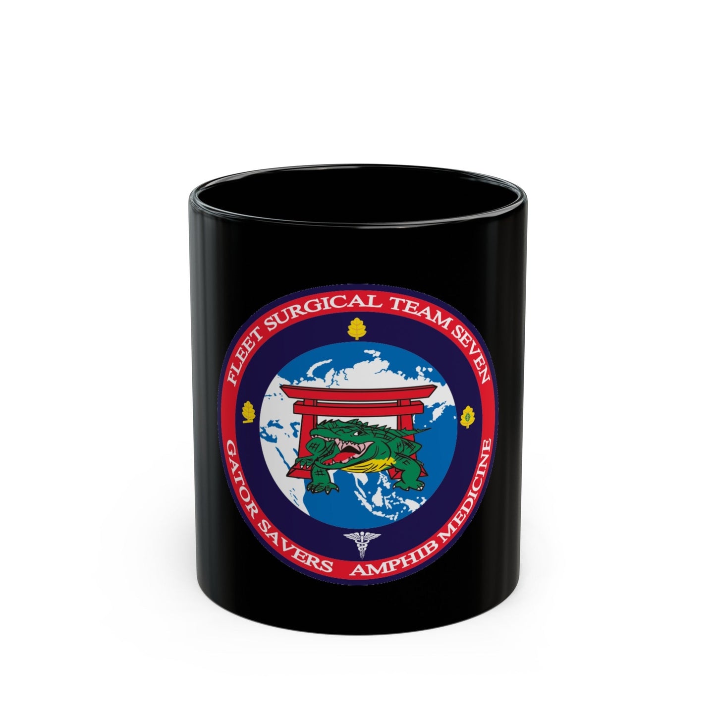 Fleet Surgical Team 7 (U.S. Navy) Black Coffee Mug-11oz-The Sticker Space