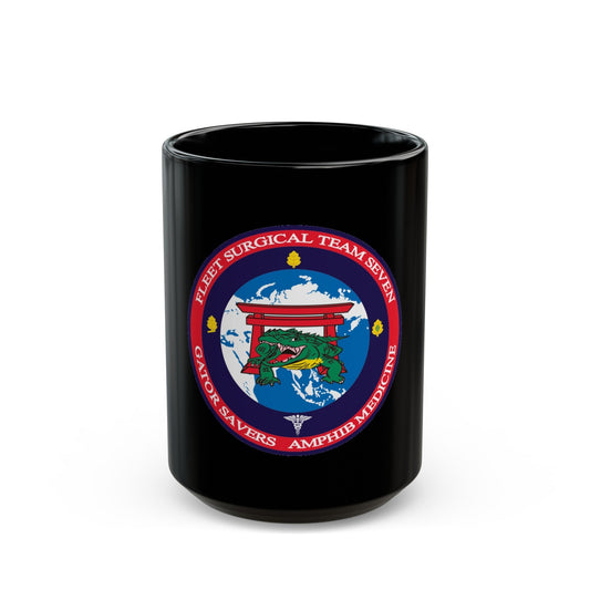 Fleet Surgical Team 7 (U.S. Navy) Black Coffee Mug-15oz-The Sticker Space