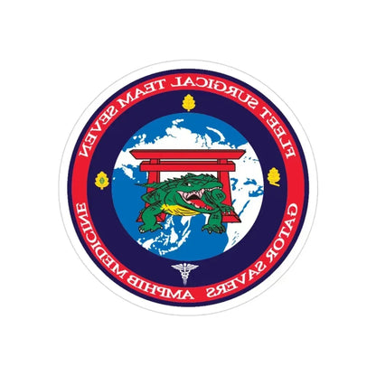 Fleet Surgical Team 7 (U.S. Navy) REVERSE PRINT Transparent Die-Cut STICKER 3 Inch Die-Cut Transparent - The Sticker Space