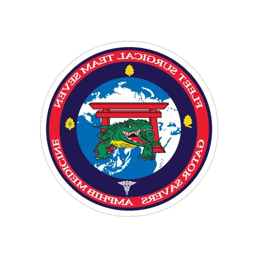 Fleet Surgical Team 7 (U.S. Navy) REVERSE PRINT Transparent Die-Cut STICKER 6 Inch Die-Cut Transparent - The Sticker Space