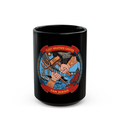 Fleet Weather Center San Diego (U.S. Navy) Black Coffee Mug-15oz-The Sticker Space