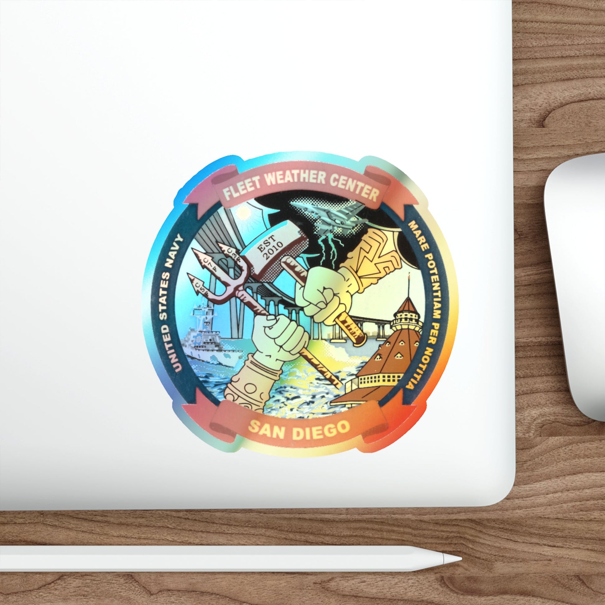 Fleet Weather Center San Diego (U.S. Navy) Holographic STICKER Die-Cut Vinyl Decal-The Sticker Space