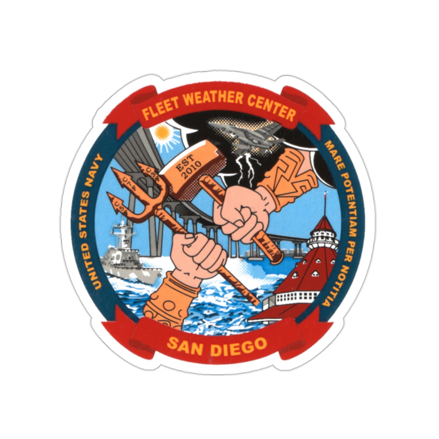 Fleet Weather Center San Diego (U.S. Navy) STICKER Vinyl Die-Cut Decal-2 Inch-The Sticker Space