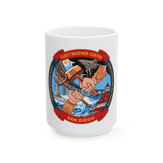 Fleet Weather Center San Diego (U.S. Navy) White Coffee Mug-15oz-The Sticker Space