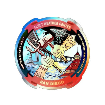 Fleet Weather Center San Diego (U.S. Navy) Holographic STICKER Die-Cut Vinyl Decal - The Sticker Space