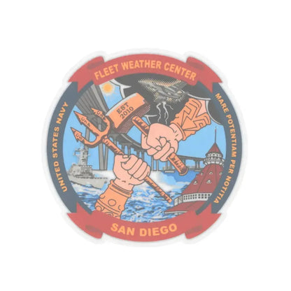 Fleet Weather Center San Diego (U.S. Navy) STICKER Vinyl Kiss-Cut Decal 6 Inch Transparent - The Sticker Space