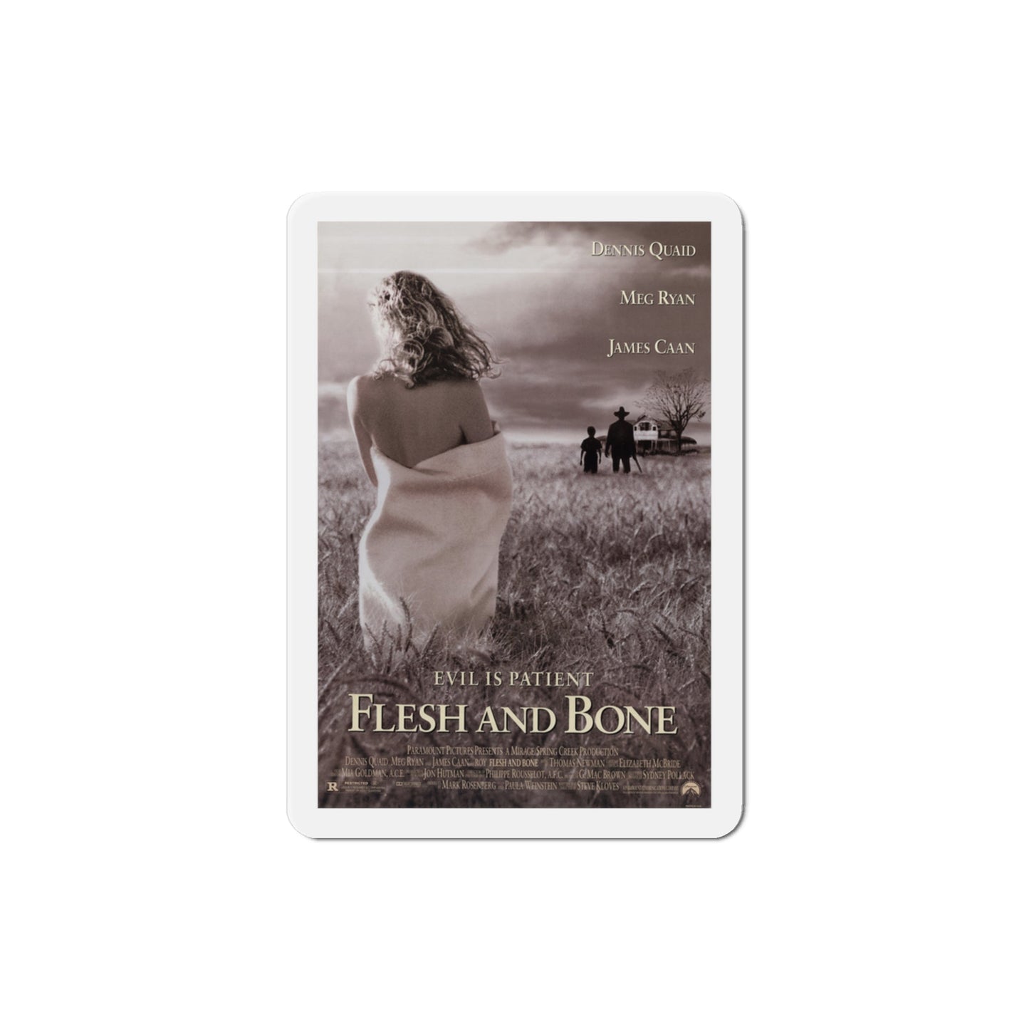 Flesh and Bone 1993 Movie Poster Die-Cut Magnet-3" x 3"-The Sticker Space