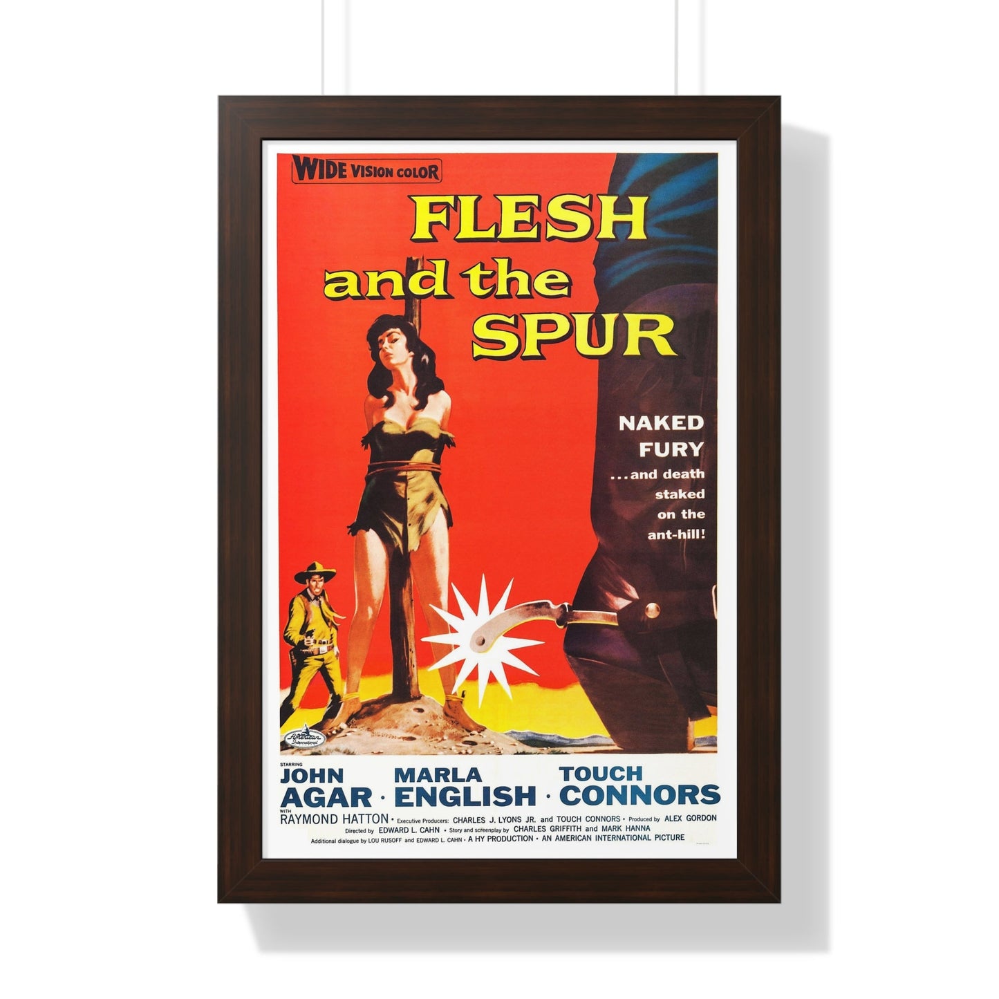 FLESH AND THE SPUR 1956 - Framed Movie Poster-16″ x 24″-The Sticker Space