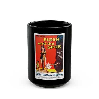 FLESH AND THE SPUR 1956 Movie Poster - Black Coffee Mug-15oz-The Sticker Space