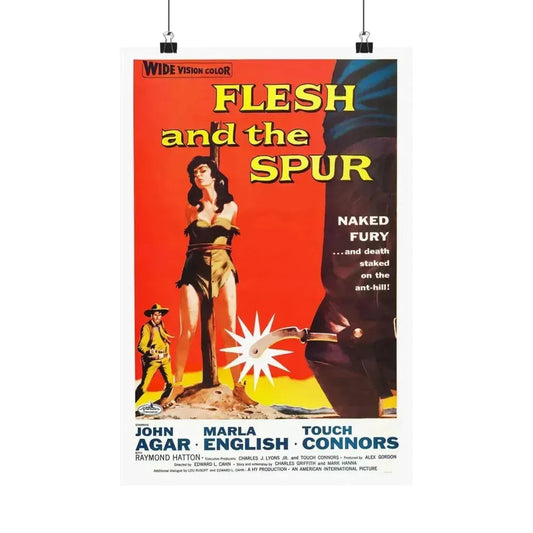 FLESH AND THE SPUR 1956 - Paper Movie Poster 12″ x 18″ Matte - The Sticker Space