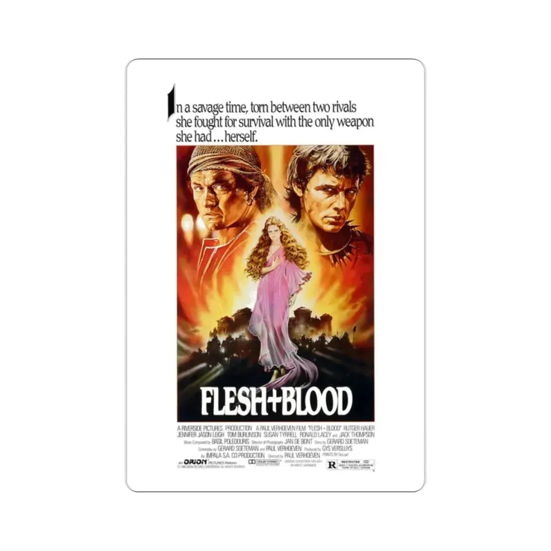 Flesh & Blood 1985 Movie Poster STICKER Vinyl Die-Cut Decal 2 Inch - The Sticker Space