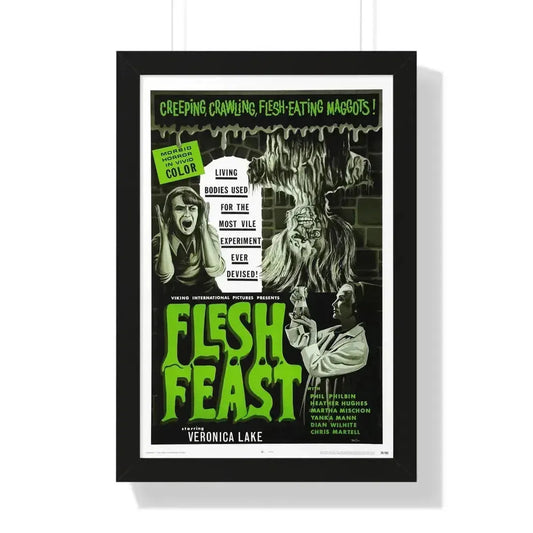 FLESH FEAST 1970 - Framed Movie Poster 16″ x 24″ Black - The Sticker Space