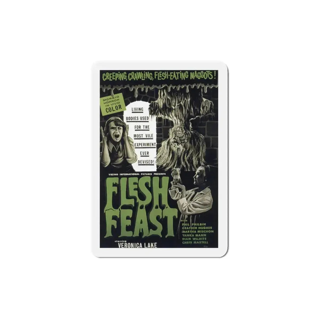 Flesh Feast 1970 Movie Poster Refrigerator Magnet 3 Inch - The Sticker Space