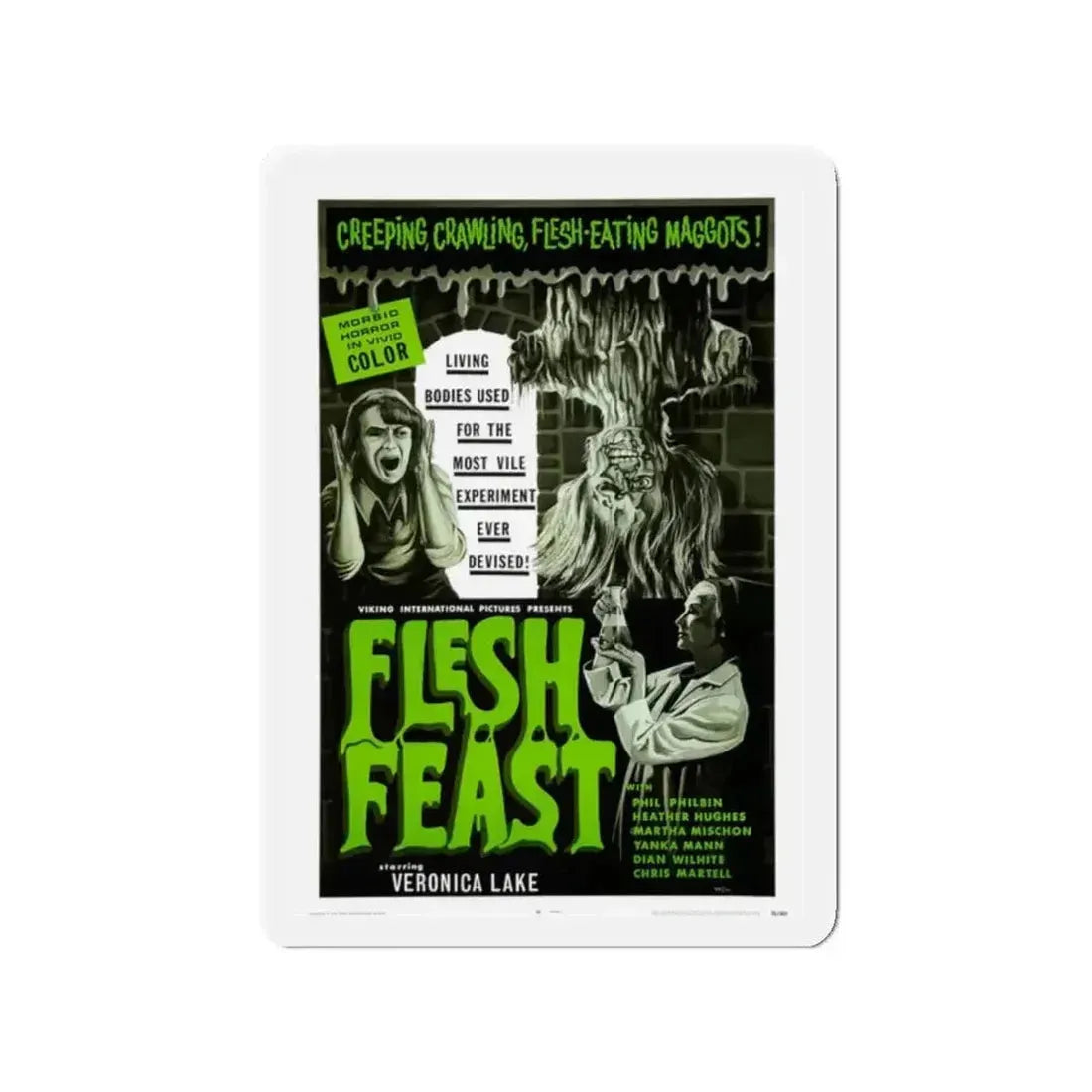 FLESH FEAST 1970 Movie Poster - Refrigerator Magnet - The Sticker Space