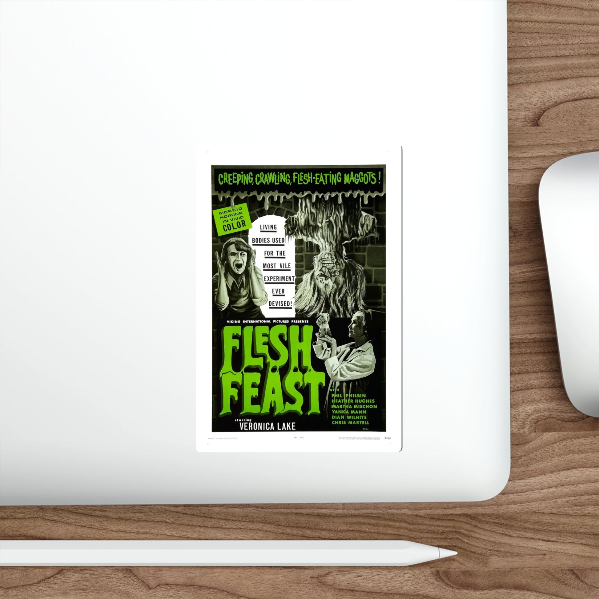 FLESH FEAST 1970 Movie Poster STICKER Vinyl Die-Cut Decal-The Sticker Space