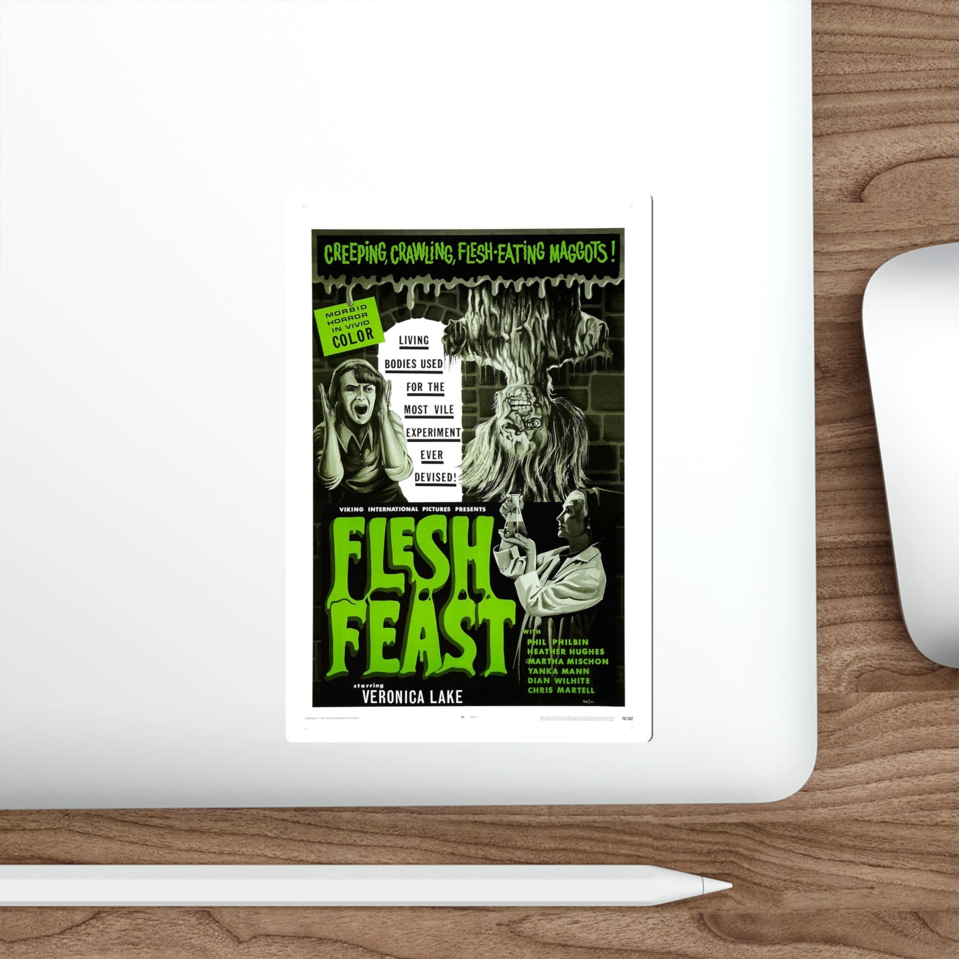 FLESH FEAST 1970 Movie Poster STICKER Vinyl Die-Cut Decal-The Sticker Space