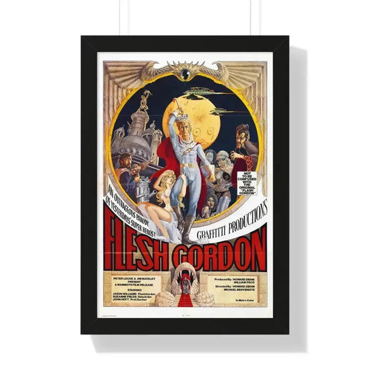 FLESH GORDON 1974 - Framed Movie Poster 16″ x 24″ Black - The Sticker Space