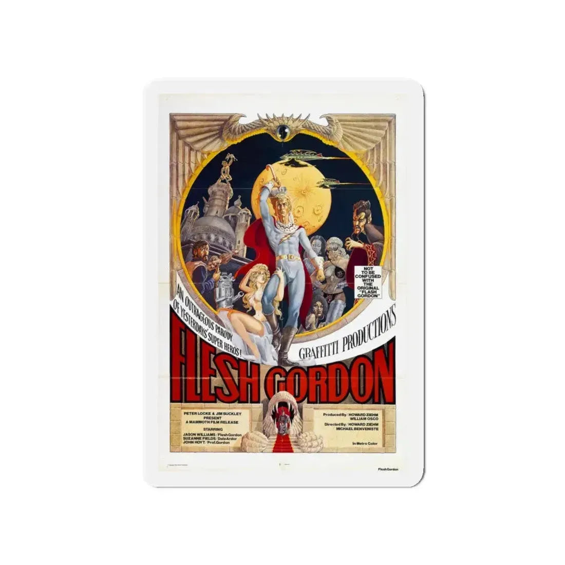 FLESH GORDON 1974 Movie Poster - Refrigerator Magnet 4 Inch - The Sticker Space