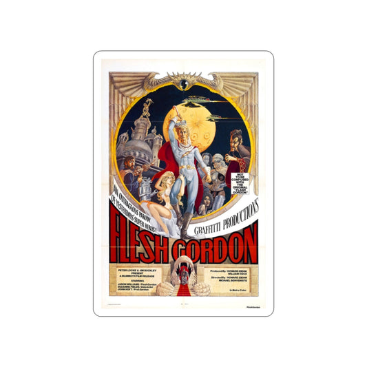 FLESH GORDON 1974 Movie Poster STICKER Vinyl Die-Cut Decal-2 Inch-The Sticker Space