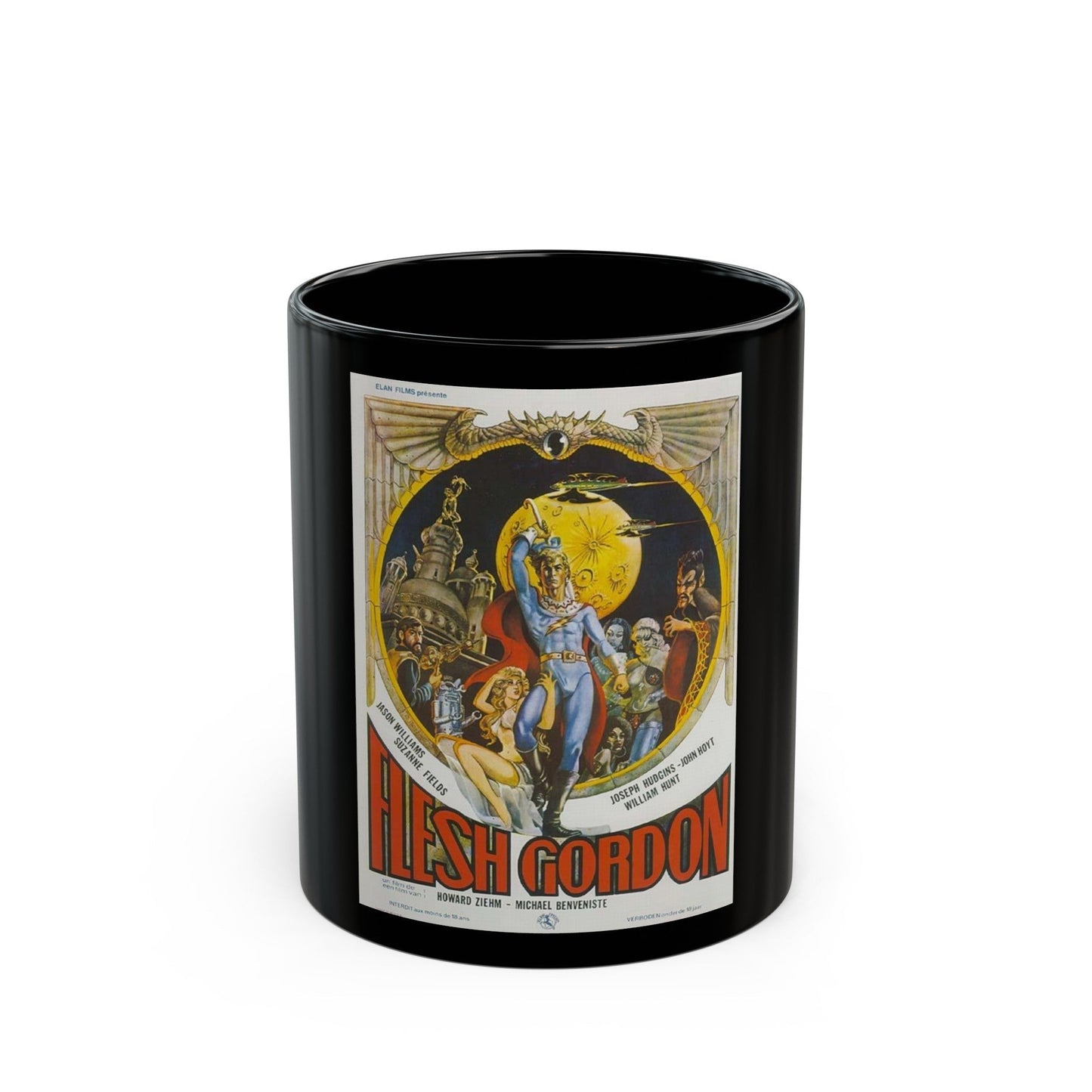 FLESH GORDON (2) 1974 Movie Poster - Black Coffee Mug-11oz-The Sticker Space