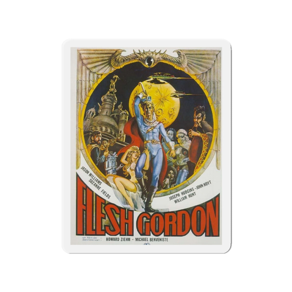 FLESH GORDON (2) 1974 Movie Poster - Die-Cut Magnet-2" x 2"-The Sticker Space