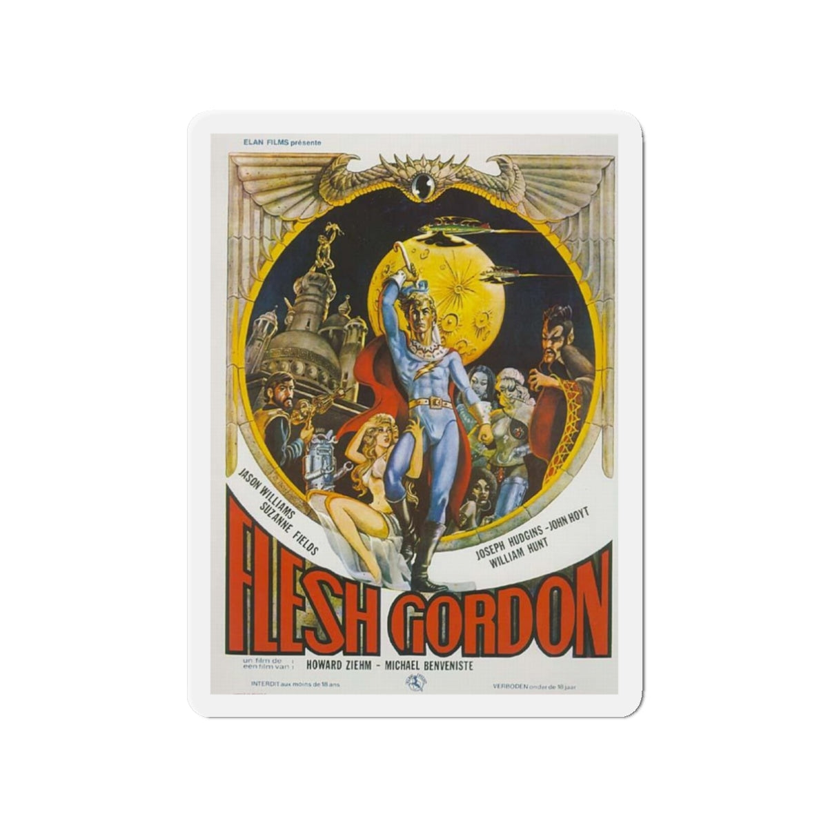 FLESH GORDON (2) 1974 Movie Poster - Die-Cut Magnet-3" x 3"-The Sticker Space