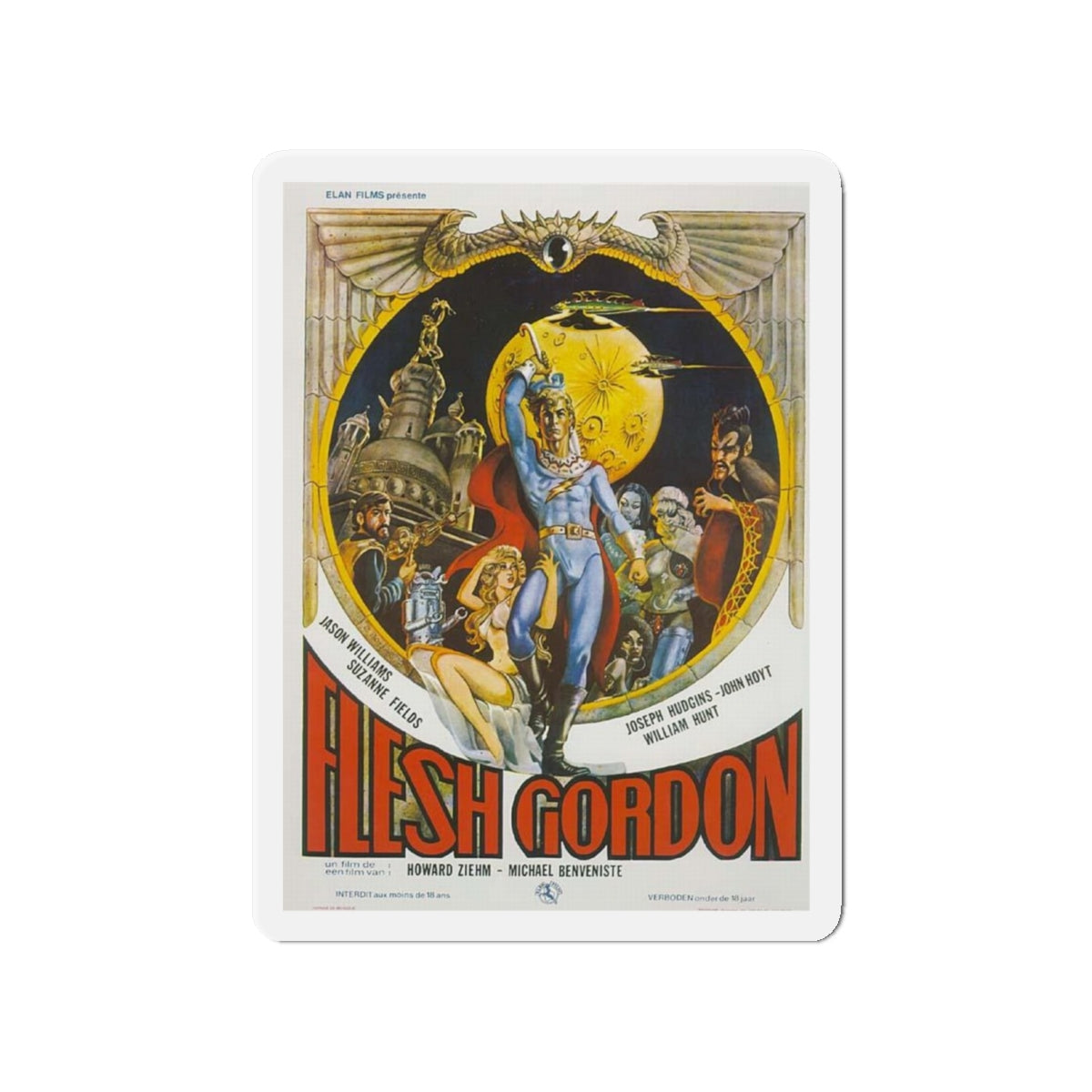 FLESH GORDON (2) 1974 Movie Poster - Die-Cut Magnet-4" x 4"-The Sticker Space