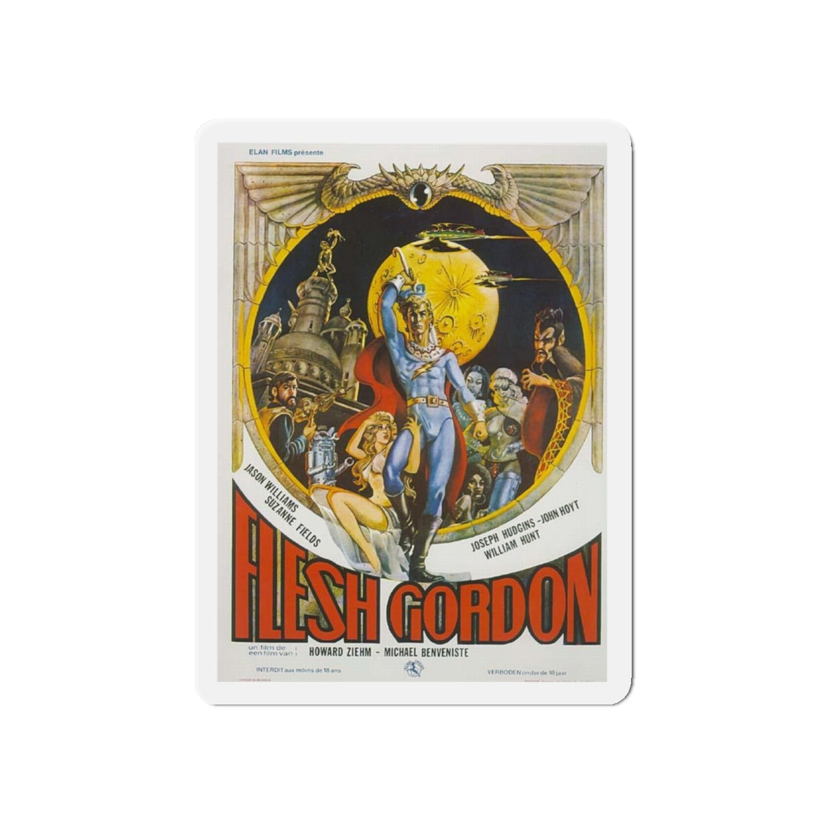 FLESH GORDON (2) 1974 Movie Poster - Die-Cut Magnet-5" x 5"-The Sticker Space