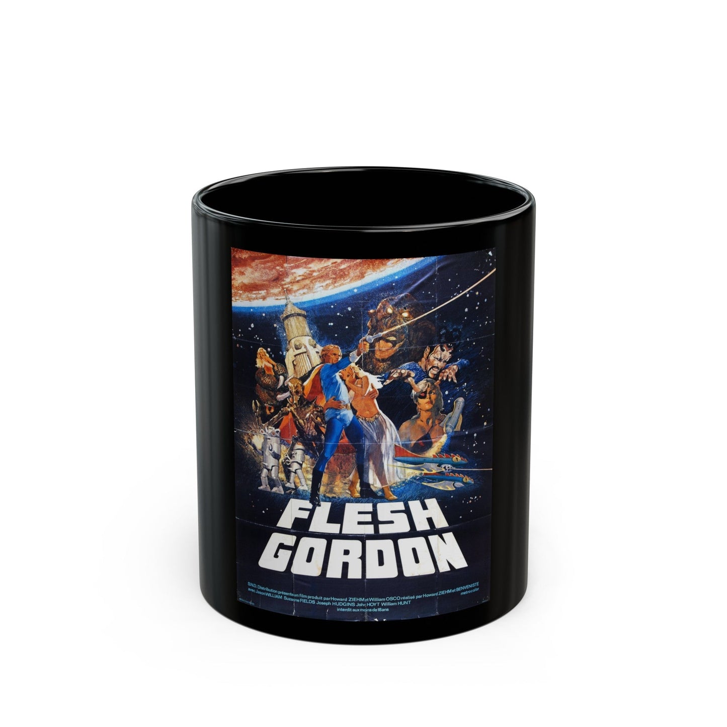 FLESH GORDON (3) 1974 Movie Poster - Black Coffee Mug-11oz-The Sticker Space