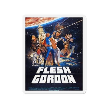 FLESH GORDON (3) 1974 Movie Poster - Die-Cut Magnet-2" x 2"-The Sticker Space