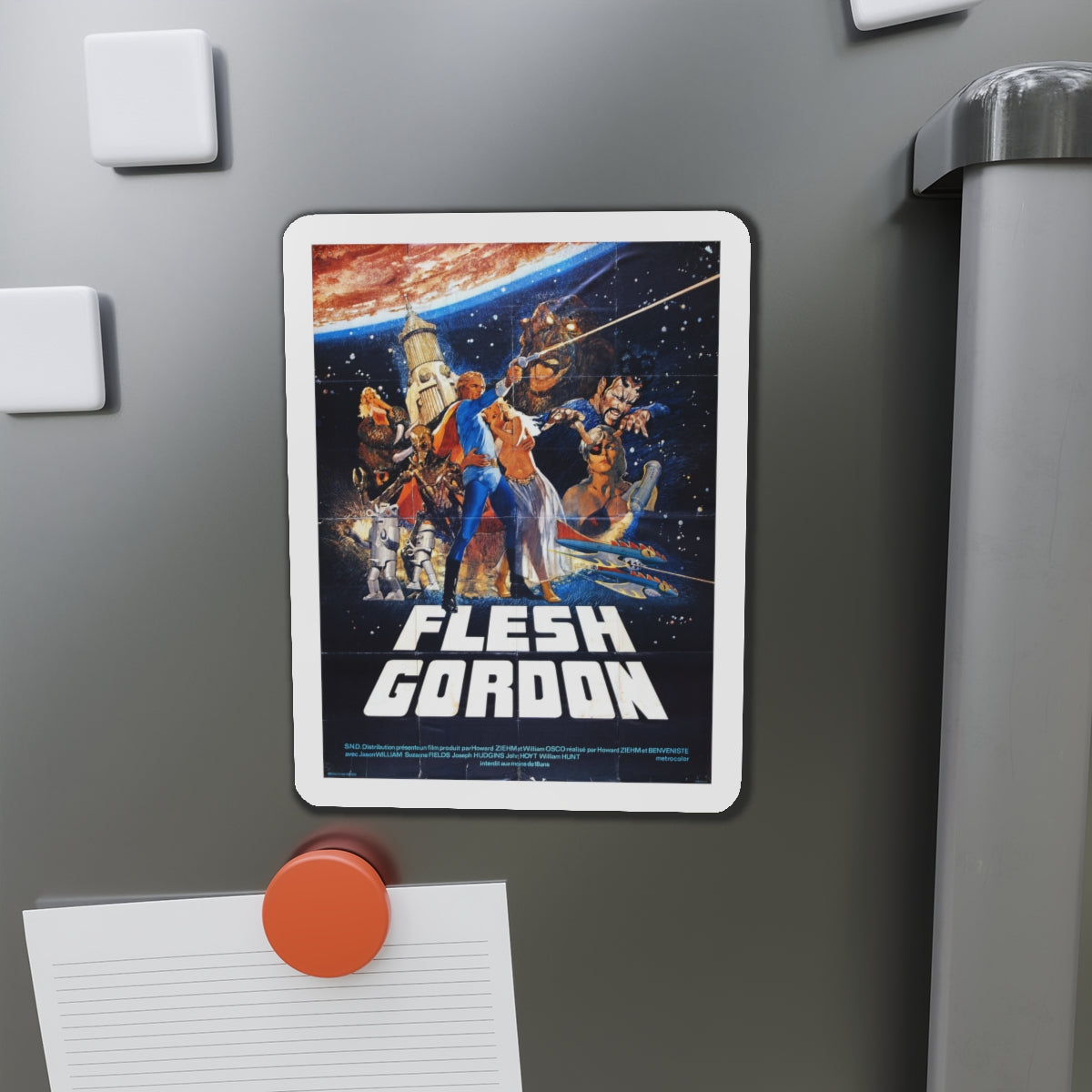 FLESH GORDON (3) 1974 Movie Poster - Die-Cut Magnet-The Sticker Space